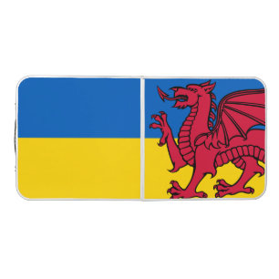 Support Ukraine Welsh Dragon Ukraine Friendship Beer Pong Table