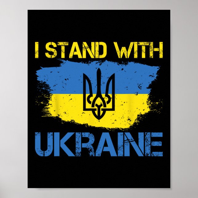 Support Ukraine With This Ukraine Flag I Stand Wit Poster (Front)