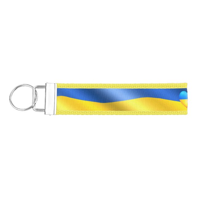 Support Ukraine Wrist Keychain Ukrainian Flag (Keys on Left)