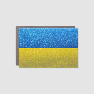 Support Ukrainian Flag of Ukraine Glitter Sparkles Car Magnet