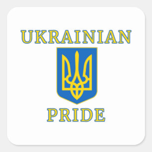 Support Ukrainian Pride with Classic Ukraine Flag Square Sticker