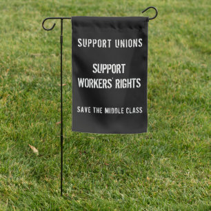 Support Unions - Support Workers' Rights Garden Flag