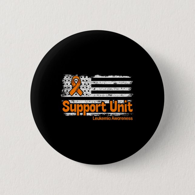 Support Unit Flag Blood Cancer Leukemia Awareness  Button (Front)