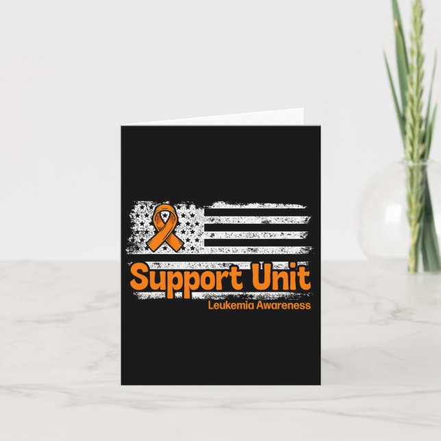 Support Unit Flag Blood Cancer Leukemia Awareness  Card (Front)