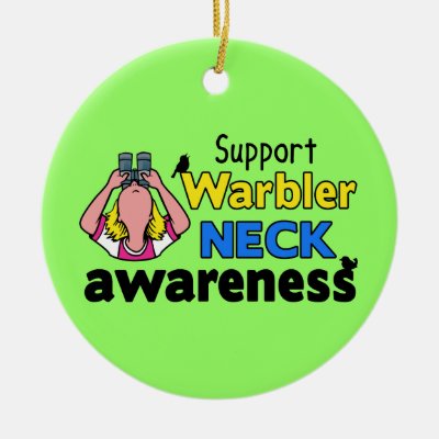 Support Warbler Neck Awareness Ceramic Ornament