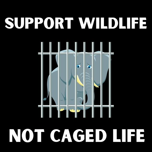 Support Wildlife Not Caged Life Animal Rights  Sticker