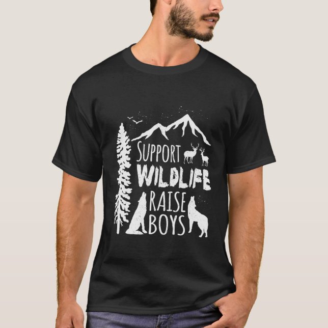Support Wildlife Raise Boys Long Sleeve Shirt For  (Front)