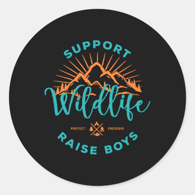 Support Wildlife Raise Classic Round Sticker (Front)