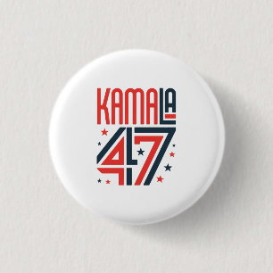 Support with a Kamala Harris campaign button