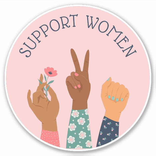 "Support Women" Feminist Sticker (Front)