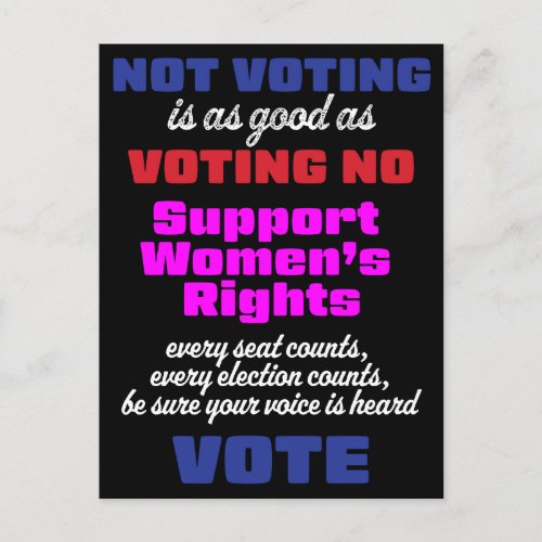 Support Womens Rights by Voting Postcard