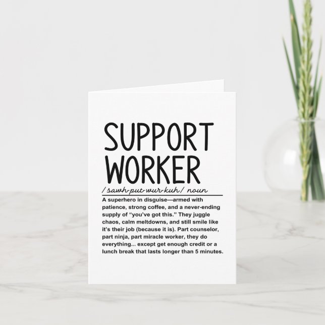Support worker card (Front)