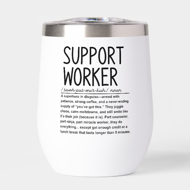 Support worker thermal wine tumbler (Front)