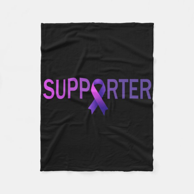 Support World Cancer Day Lavender Graphic Kids And Fleece Blanket (Front)