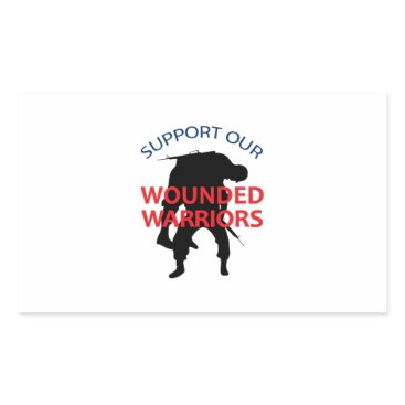 SUPPORT WOUNDED SOLDIERS RECTANGULAR STICKER SUPPORT WOUNDED SOLDIERS RECTANGULAR STICKER