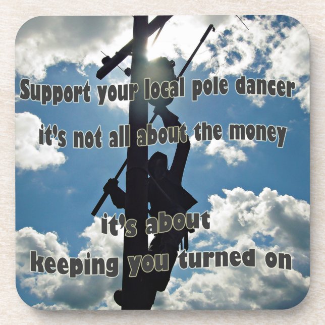 Support your Lineman Beverage Coaster (Front)