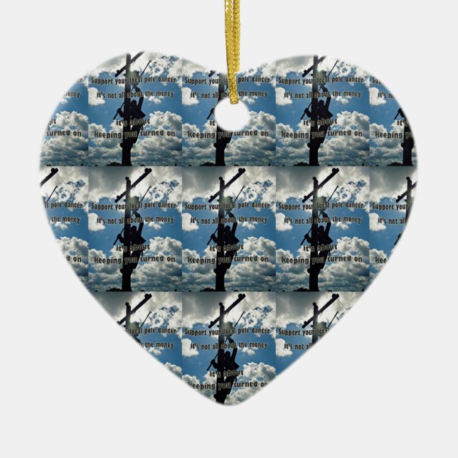 Support your Lineman Ceramic Ornament (Front)