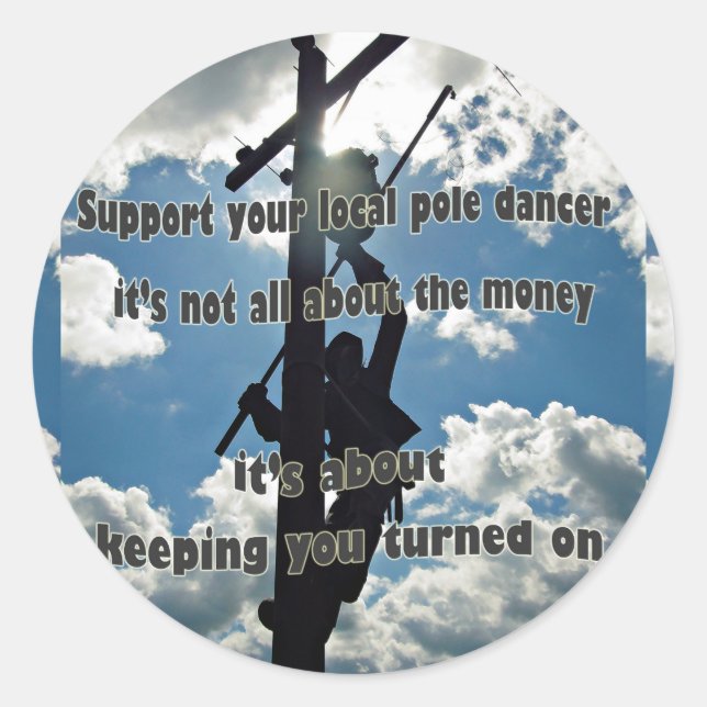 Support your Lineman Classic Round Sticker (Front)