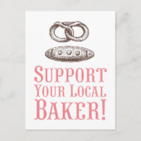 Support Your Local Baker Postcard