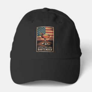 Support Your Local Bartender US Flag Hat Cap