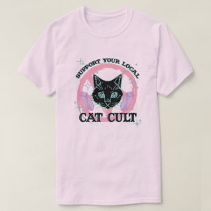 Support Your Local Cat Cult - Pink Pastel Goth T-Shirt