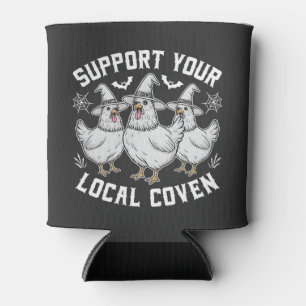 Support Your Local Coven Rooster Halloween Spooky Can Cooler