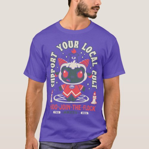 Support Your Local Cult Creepy Cute Satanic Lamb J T_Shirt