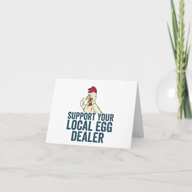 Support Your Local Egg Dealer Funny Easter Sunday  Thank You Card (Front)