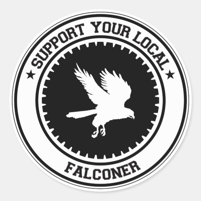 Support Your Local Falconer Classic Round Sticker (Front)