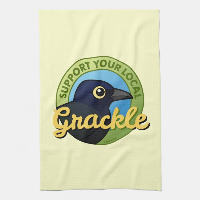 Support Your Local Grackle Towel (Vertical)