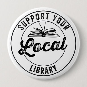 support your local library button