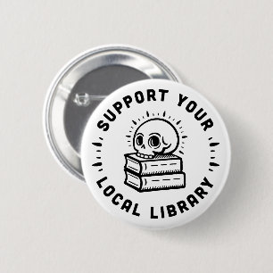 Support your local library button