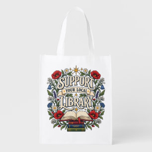 Support your local library grocery bag