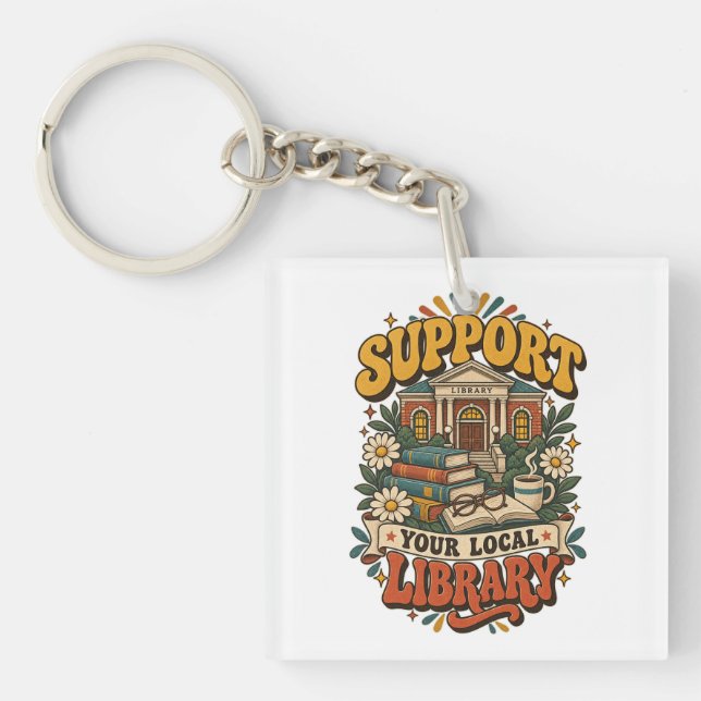 Support your local library keychain (Front)