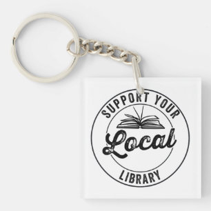 Support Your Local Library Magnet Keychain
