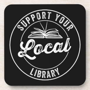Support Your Local Library Magnet Keychain Beverage Coaster