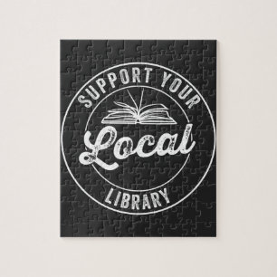 support your local librarY Square Sticker T-Shirt Jigsaw Puzzle