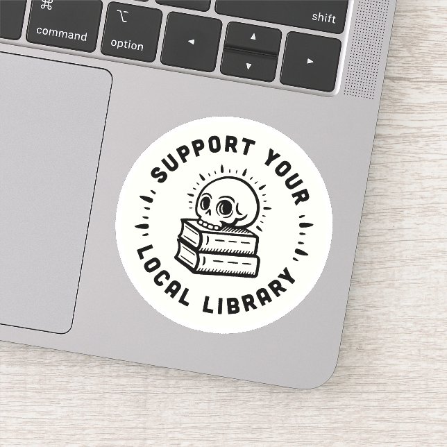 Support your local library sticker (Detail)