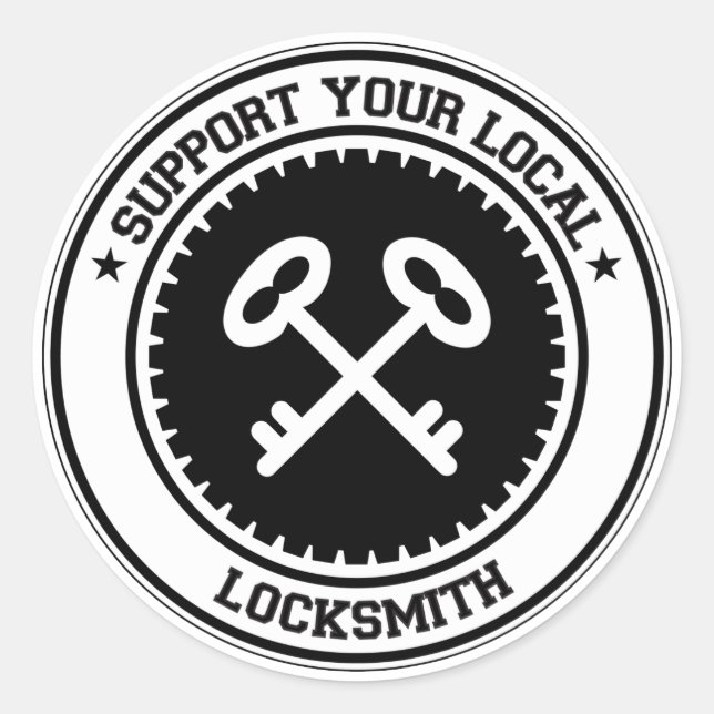 Support Your Local Locksmith Classic Round Sticker (Front)