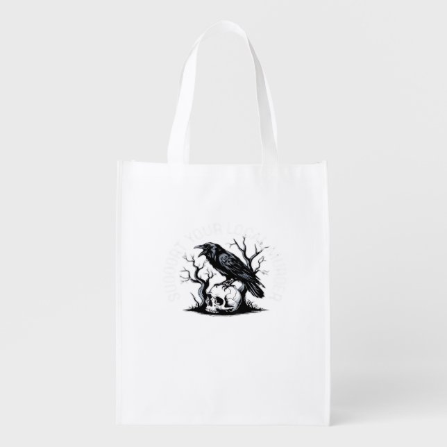 Support Your Local Murder Classic Design Grocery Bag (Front)