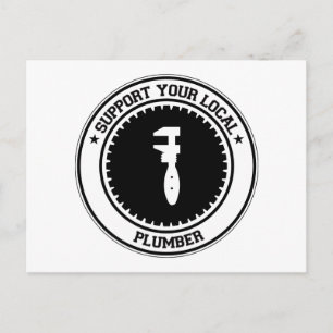 Support Your Local Plumber Postcard
