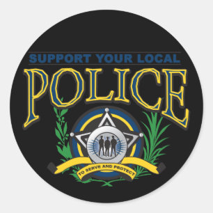 Support Your Local Police Classic Round Sticker