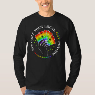 Support Your Local Psychic Pride LGBT Tarot Rainbo T-Shirt