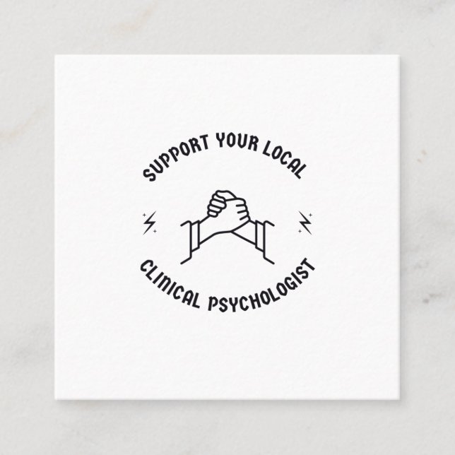 Support your local psychologist square business card (Front)