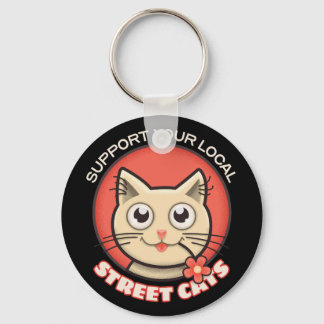 Support Your Local Street Cats Keychain