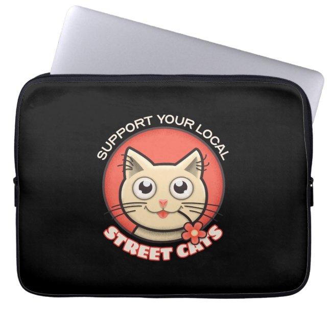 Support Your Local Street Cats Laptop Sleeve (Front)