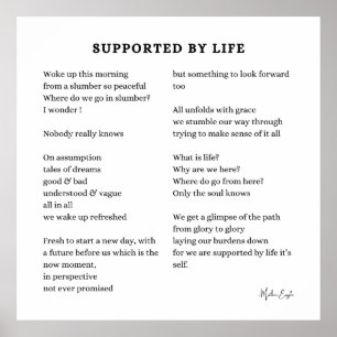 Supported by life self love encouragement poem poster