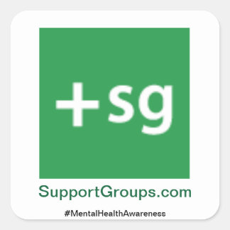 SupportGroups.com #MentalHealthAwareness Square Sticker