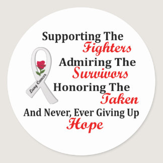 Supporting Admiring Honoring 2 LUNG CANCER Classic Round Sticker