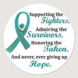 Supporting Admiring Honoring 2 OVARIAN CANCER Classic Round Sticker